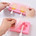 thumbnail image 2 of Rosa - Juego de 2 moldes para paletas de silicona y palitos de paleta con tapas Formas clásicas, 2 of 5