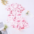 thumbnail image 2 of DHFJKG Womens Pajama Sets Funny Graphic Sleepwear Short Sleeve Turndown Collar Shirts And Shorts Set Cute Nightwear Two Piece Leisure Home Clothes, 2 of 9