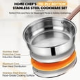 thumbnail image 4 of Coliware 6-Piece Rose Gold Pots and Pans Set, Stainless Steel Cookware Sets with Stock Pots Saucepans Frying Pans, Non-Stick Commercial Cooking Set Compatible with All Stovetops, Dishwasher Safe, 4 of 9