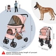thumbnail image 2 of 4 Wheel Dog Stroller, Wedyvko Foldable Pet Stroller with Storage Basket for Small Medium Dogs & Cats (Pink), 2 of 7