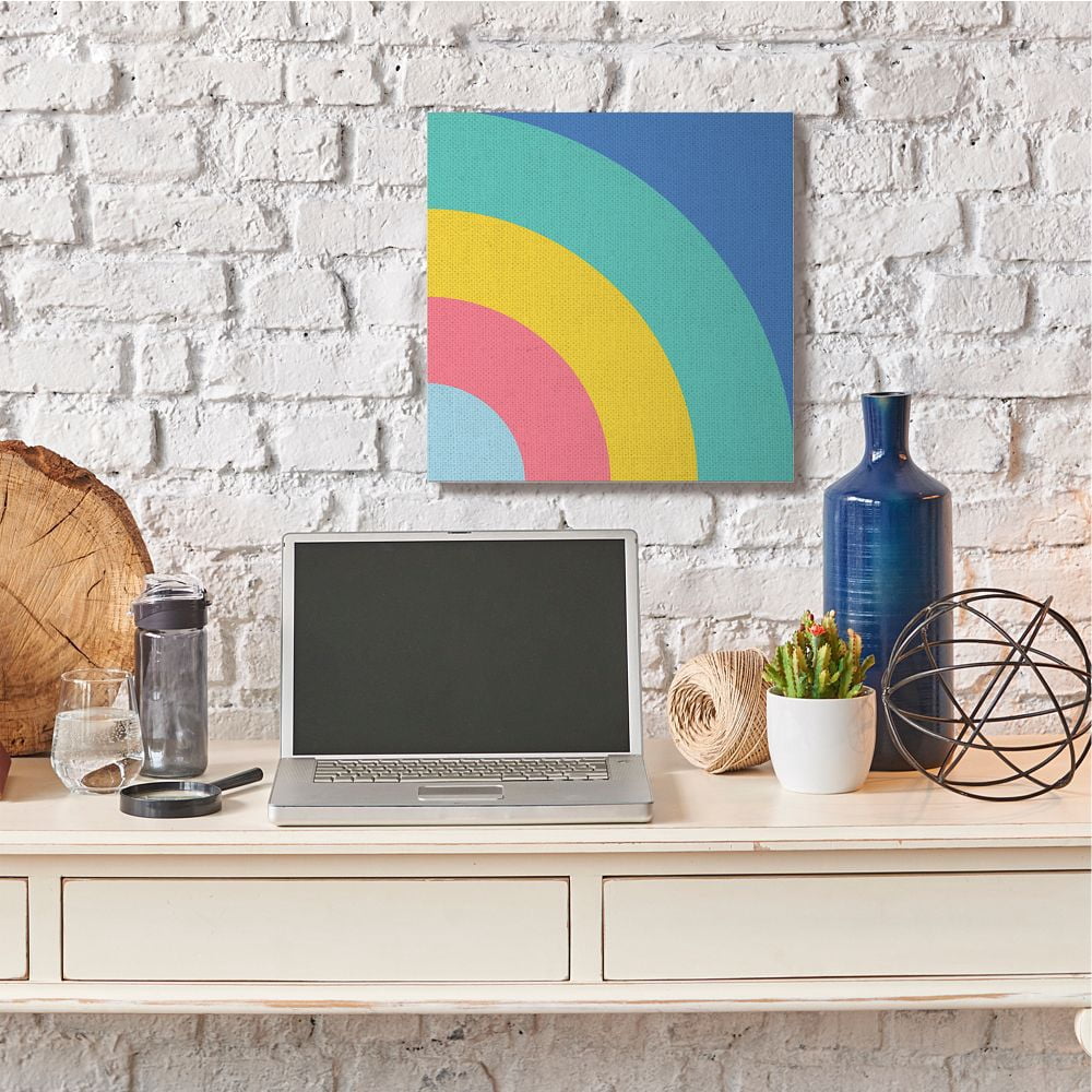 Stupell Industries Color Block Rainbow Design Blue Turquoise Pink Designed by Seven Trees Design