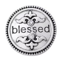 Snap Jewelry Blessed, Silver Ginger Charm 18MM Button, Fits Interchangeable Snap Necklaces, Bracelets