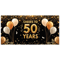 thumbnail image 6 of LUUFILx Golden 50th Anniversary Balloon Backdrop Banner Party Supplies Birthday Celebration Decorations Photography Props Years Background, 6 of 7