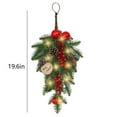 thumbnail image 3 of EUDIDV Festive String Lights Christmas Swag Artificial Teardrop Swag Wreaths With Red Berry Christmas Ball Artificial Christmas Branch Teardrop Door Swag Decoration For Xmas Xmas Lights, 3 of 7
