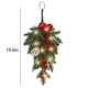 thumbnail image 3 of Corona navideña artificial con forma de lágrima, bayas rojas y bolas, de PVC, 50 cm, ideal para decoración navideña de interiores y exteriores., 3 of 7