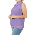 thumbnail image 3 of Zenana Women & Plus Sleeveless Mock-TurtleNeck Pleated Top with Waistband, 3 of 4