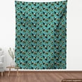 thumbnail image 4 of Ambesonne Japanese Fabric by the Yard Upholstery, Dancing Ethnic Characters, 5 Yards, Dark Coral and Turquoise, 4 of 5