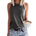 thumbnail image 3 of Aojekbee Women Solid Color Tank Tops Crew Neck Sleeveless Casual Vests Summer Fashion Tops Streetwear, 3 of 8