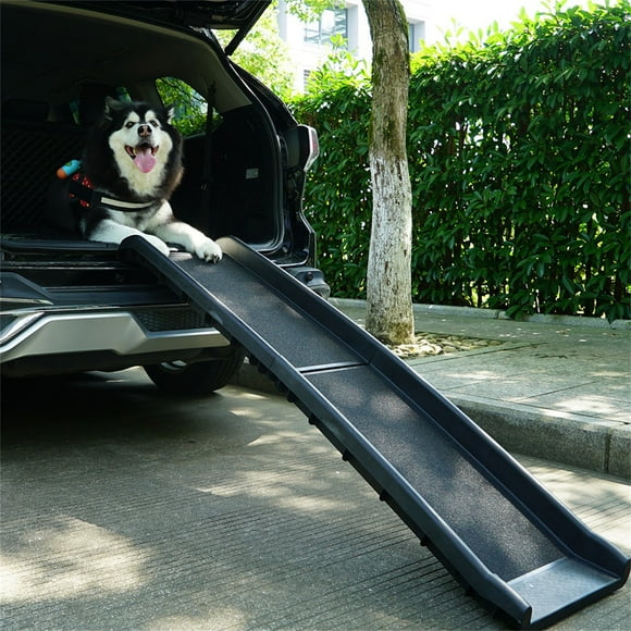 Pefilos 60 Inch Portable Pet Ramp for Large Dogs, Deluxe Telescoping Dog Ramp for Cars, Trucks, & SUVs, Supports up to 165 lb, Easy Storage, Black
