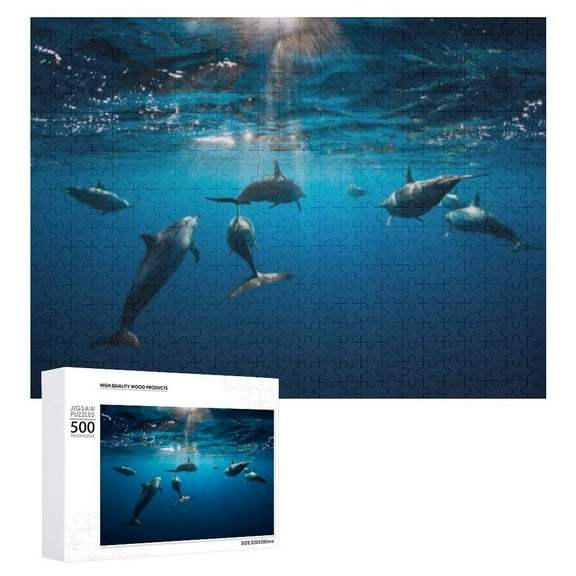 Dive Into the Ocean with 500-Piece Puzzle for Adults, Sea Creatures Jigsaw for Family Fun and Holiday Celebrations