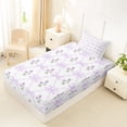 thumbnail image 4 of Erosebridal Purple Kawaii Bowknot Twin Sheet Sets For Bows Lovers,Kawaii Bowknots Flowers Bedding 3 Pieces, 4 of 6