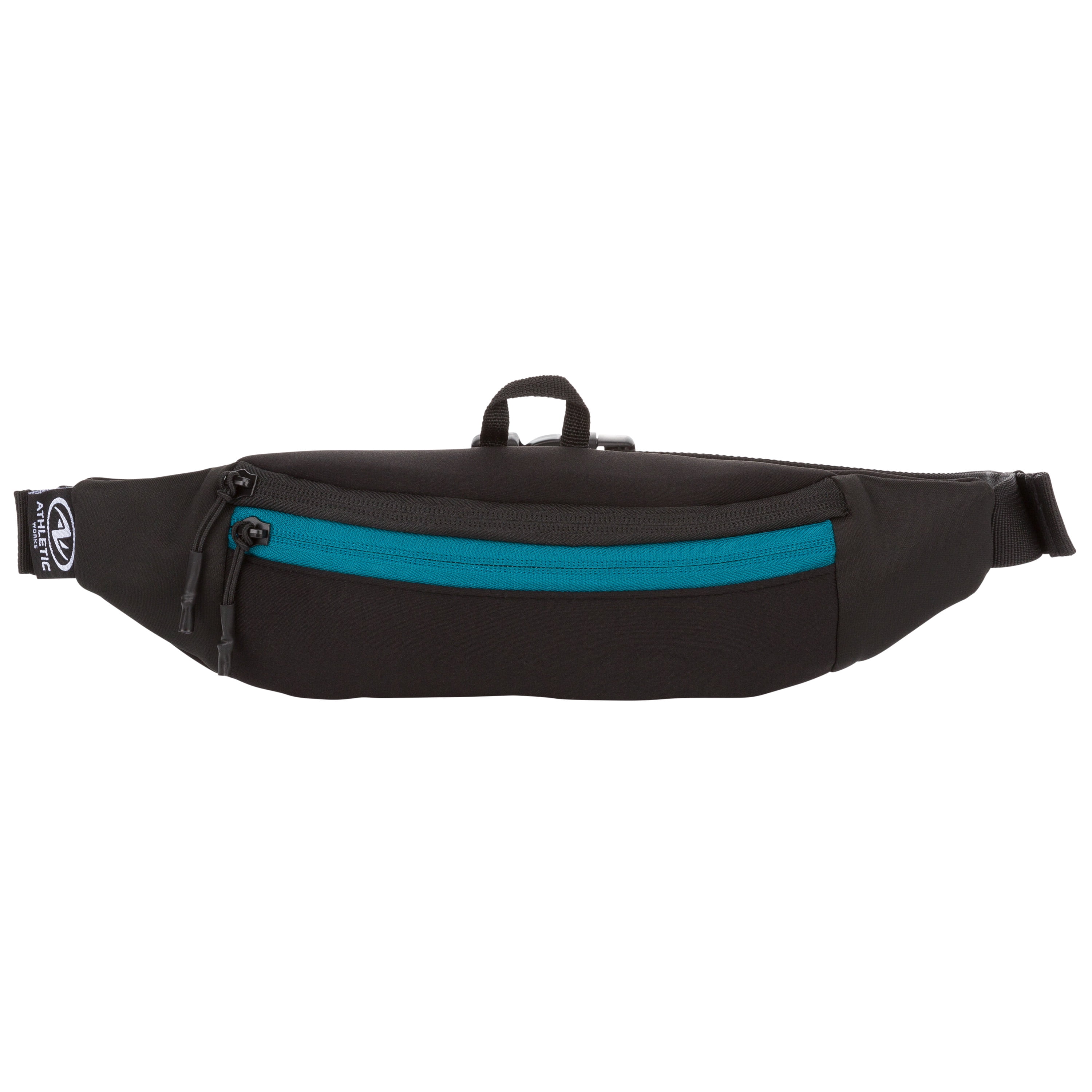 Athletic Works 1 Liter Black Versatile Sports on Waist Fanny pack, Unisex, Polyester Zipper