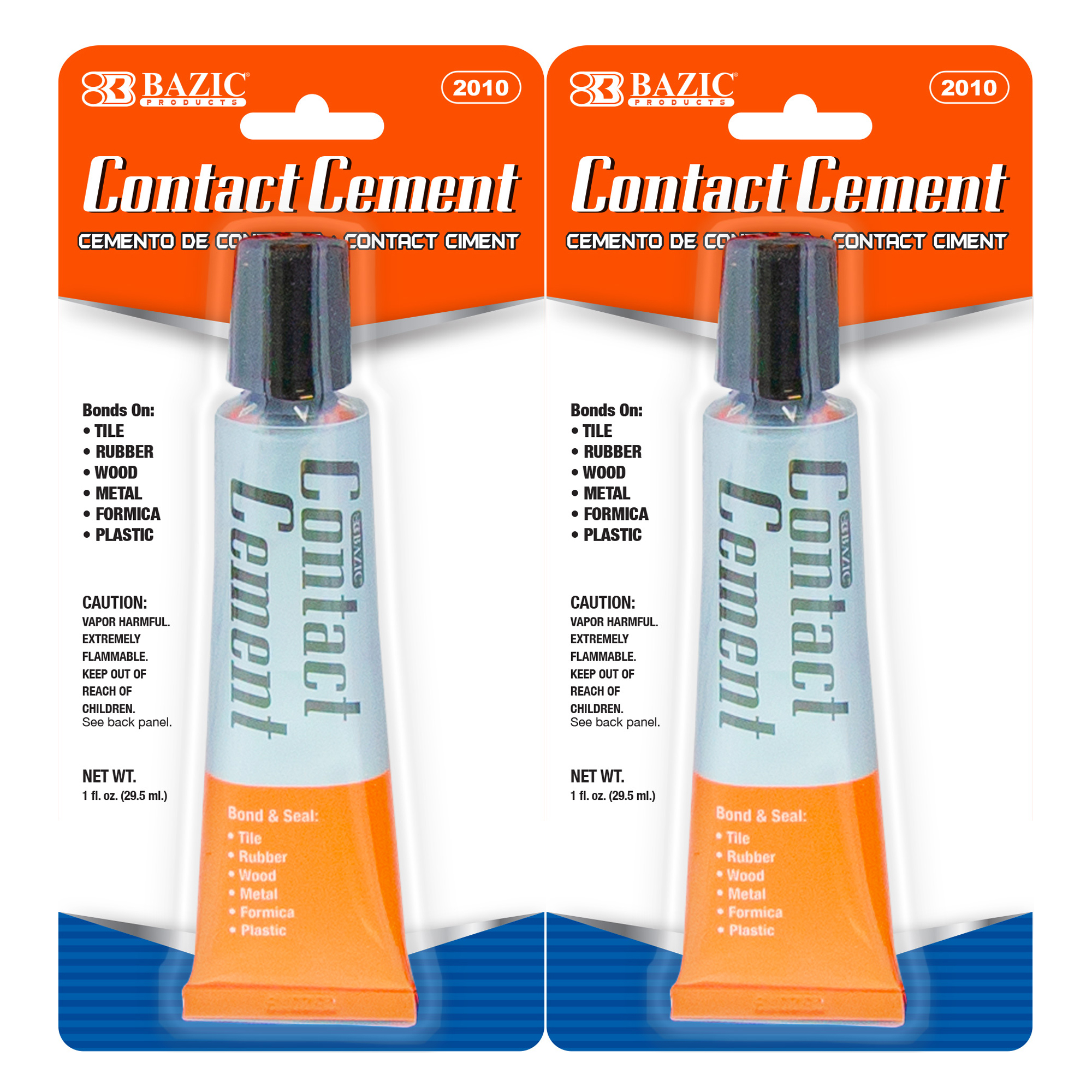 BAZIC Contact Cement Glue 1Oz Stong Bonds to Tile Rubber Wood Metal, 2