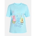 thumbnail image 2 of SpongeBob SquarePants Women's Embroidered Graphic Tee with Short Sleeves, Sizes XXS-XXL, 2 of 5