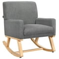 thumbnail image 1 of Gymax Mid Century Fabric Rocking Chair Upholstered Accent Armchair Lounge Chair Gray, 1 of 10