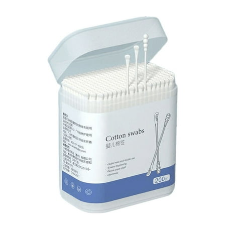 Baby Cotton Swab,1 Box Disposable Cotton Stick Double-End Cotton Swab Baby Ear Wax Cleaner
