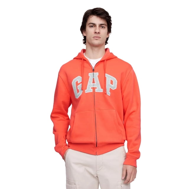 Sudadera con capucha GAP Heritage Logo con cremallera completa color naranja sangre M