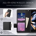thumbnail image 6 of Liwarace Case for Samsung Galaxy Z Fold 4 5G Fine Leather PU Leather Case with Card Slot Lanyard,Black, 6 of 11