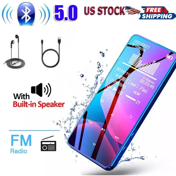 Support 128GB Bluetooth MP4/MP3 Lossless Music Player FM Radio Recorder Sport US