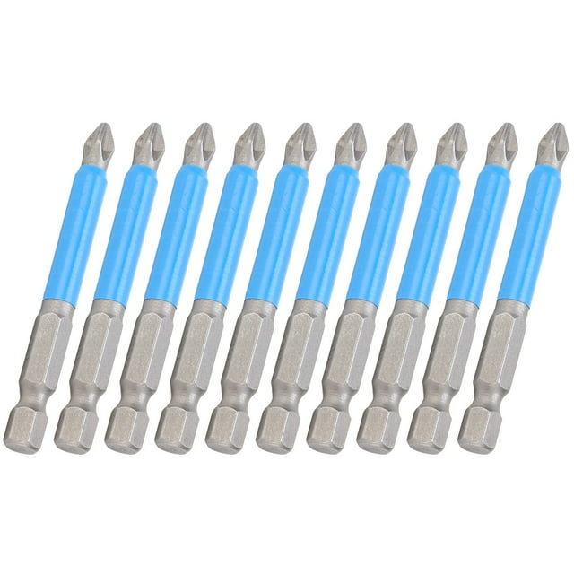 Ccdes Screwdriver Bit,10Pcs 65mm Cross Screwdriver Bits Set PH2 Non‑Slip Magnetic Electric Hand Drill Bits