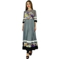 thumbnail image 3 of Bimba Women Long Flaired Anarkali Kurti Gray Party Kurta Sheer Sleeve Blouse, 3 of 7
