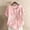 Pink, variant on Homenesgenics Womens Tops Plus Size Women's Fashion Short Sleeve Round Neck Floral Print Cotton-Linen Blend Button-Up T-Shirt Top Blue M