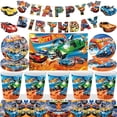 thumbnail image 2 of Hot Wheels-decoración para fiesta de cumpleaños de niños, vajilla desechable, platos y globos, mantel, globo, suministros para fiesta de Baby Shower, 2 of 4
