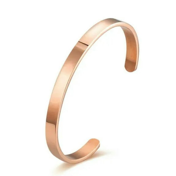 6MM Elegant Rose Gold Black Silver Bracelet Women Stainless Steel Opening Bangle