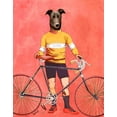 thumbnail image 2 of Fab Funky 15x18 White Modern Wood Framed Museum Art Print Titled - Greyhound Cyclist, 2 of 4