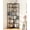 Brown, variant on 7-Tier Industrial Corner Bookcase, Wood & Metal Freestanding Storage Shelf with X-Frame and Adjustable Feet-Brown