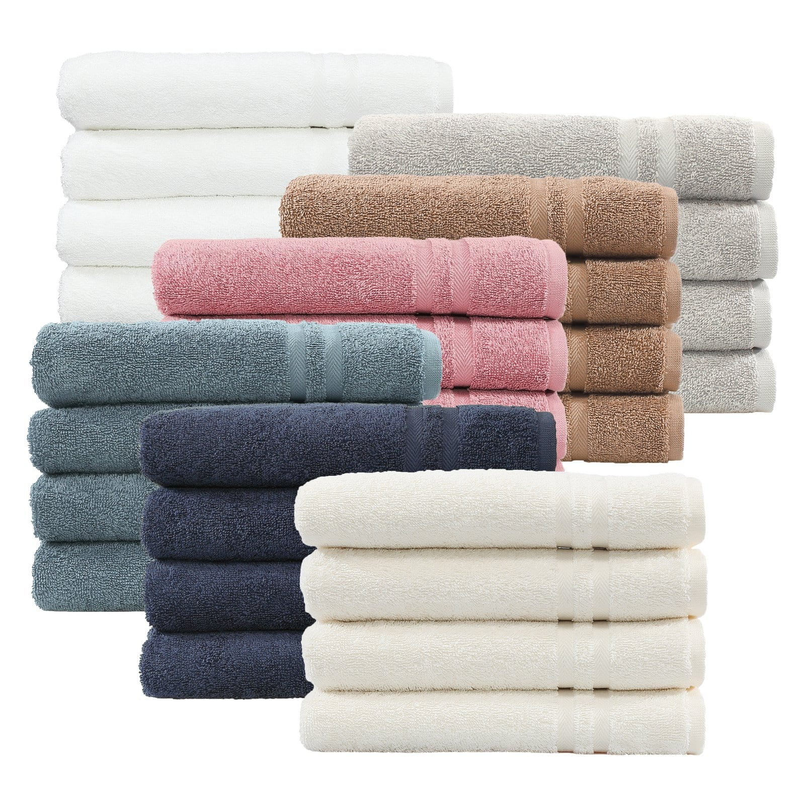 Denzi Turkish Cotton Hand Towels - Set of 4