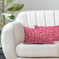 thumbnail image 5 of Hot Pink Beige Daisy Floral Lumbar Pillow Covers 12X20 Inch Vintage Flowers Pillow Cases Set of 2 Preppy Block Print Cotton Linen Throw Pillows Farmhouse Decor For Sofa Couch Porch Cushion Outdoor, 5 of 6