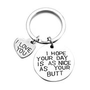 sailomarn I Hope Your Day is As Nice As My Butt Keychain Anniversary Gift Couple Lovers Gifts Keyrings Metal Key Chain