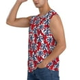 thumbnail image 3 of Bingfone Palm Tree Pattern on Red Pattern Men's Tank Tops Workout Sleeveless Tee Shirts Running Beach Tanks for Men-3X-Large, 3 of 8