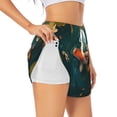 thumbnail image 3 of Lsque Koi Pond Lilies Printed Women's Running Shorts with Liner Pockets,Elastic Quick Dry Workout Athletic Gym Yoga Shorts,Womens High Waist Shorts-Large, 3 of 9