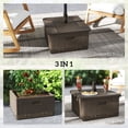 thumbnail image 4 of Outsunny Patio Umbrella Base with Wheels, End Table, Planter Box, Brown, 4 of 10