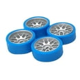 thumbnail image 1 of Ruiboury 4pieces 26.5mm Racing Tire Metal Wheel Rim For 1/28 Wltoys K969 K979 K989 Metal Upgraded Color Racing Tire WLtoys silver+blue, 1 of 6