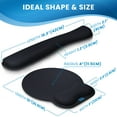 thumbnail image 5 of Everlasting Comfort Mouse Pad with Keyboard Wrist Rest Ergonomic Memory Foam Desk Cushion for Carpal Tunnel, Black, 5 of 8