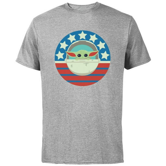 Star Wars The Mandalorian the Child Americana - Short Sleeve Cotton T-Shirt for Adults - Customized-Athletic Heather