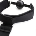 thumbnail image 3 of Handcuff with Mouth Ball Nylon Strap Wrist Handcuff Mouth Plug Restraint Tool for Female Adult Couple Black, 3 of 4