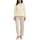 thumbnail image 2 of INSPIRAR CHIC Blusa de Trabajo Elegante para Mujeres con Decoración de Perlas, Cuello Redondo Fruncido, Camisa de Oficina Elegante, Talla S, Beige, 2 of 6