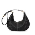 thumbnail image 2 of Genuine Cowhide Women Hobo Bag, Black Leather Shoulder Bag, Adjustable Strap Crossbody Purse, 2 of 7