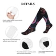 thumbnail image 5 of Lsque Glowing Leaf Bird Pattern Sport Compression Socks for Men & Women 15-20 mmHg Knee High Nurse Pregnant Running Medical and Travel Athletic, 5 of 6