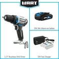 thumbnail image 3 of HART 20-Volt Cordless Brushless 1/2-inch Drill/Driver Kit and 10-inch Storage Bag (1) 2Ah Lithium-Ion Battery, 3 of 19