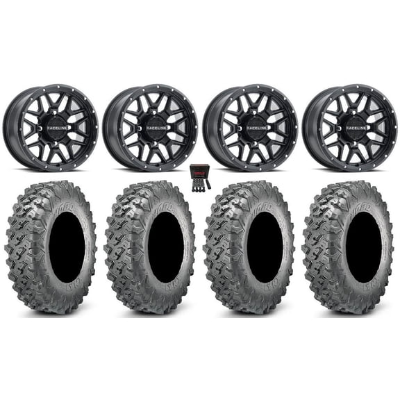 Raceline Krank 14" Wheels Black 32" Lynx SXS Tires Polaris RZR XP 1000 / PRO XP / Ranger XP 900/1000