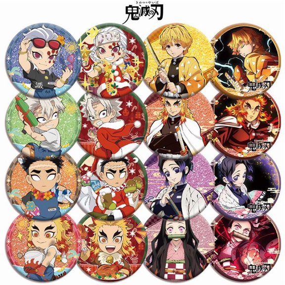 Demon Slayer Flowing Hemp Badge Design Double Sided Pattern 58mm Second Dimensional Fan Acrylic Peripheral