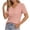 Pink, variant on AHTJRT Women's Sweater Short Sleeve V Neck Lightweight Cable Knit Spring Summer Breathable Work Business Casual Pullover Tops Pink L