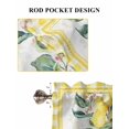 thumbnail image 6 of Yellow Lemon Bathroom Window Curtain, Summer Botanical Plaid Elegant Pastoral Light Filtering Coffee Kitchen Curtains, Bedroom Living Room Curtains 2 Panel 84"x54", 6 of 6