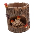 thumbnail image 1 of Zorion Tree Stump Pot Decorative Figurine Cute Multipurpose Plant Pot Tabletop Ornament Bear, 1 of 9