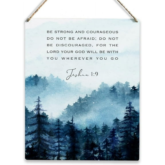 8x10 Inch Christian Inspirational Quotes Wall Art Motivation Rustic Religious Decorative Wall Hanging Wooden Sign Positive Bible Verse Farmhouse Wood Plaque For Home Office Guest Room Pub Decoration